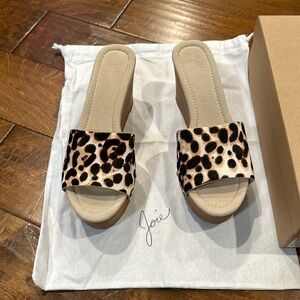 Joie wedge leopard sandals, size 39, fits like size 9